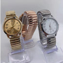 Relógio Feminino de pulso Quartz Pulseira Elástica analógico Redondo Dourado e Rose breto prata Moda Blogueira