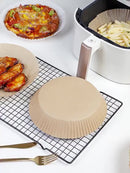 Forma De Airfryer Descartável Redondo Antiaderente Para Cozimento Papel Fritadeira