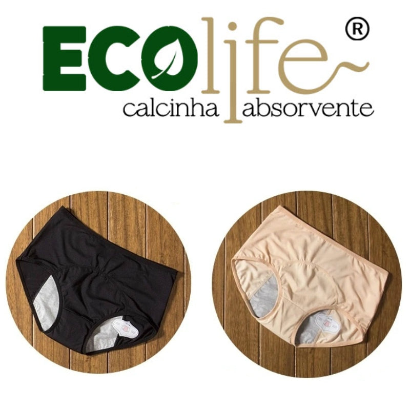 ECOLIFE® Kit Calcinhas Absorventes - Frete Grátis