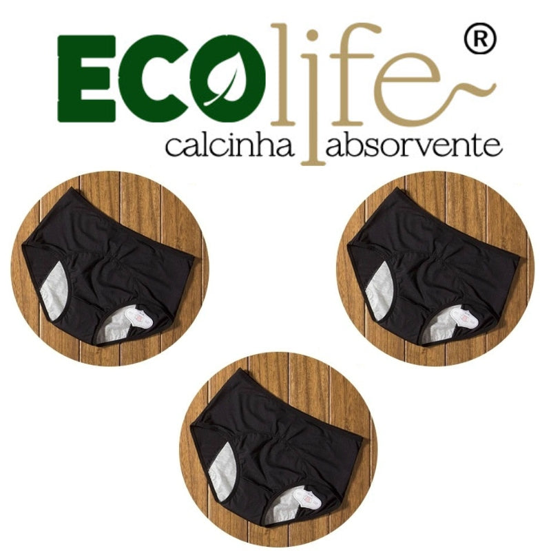 ECOLIFE® Kit Calcinhas Absorventes - Frete Grátis