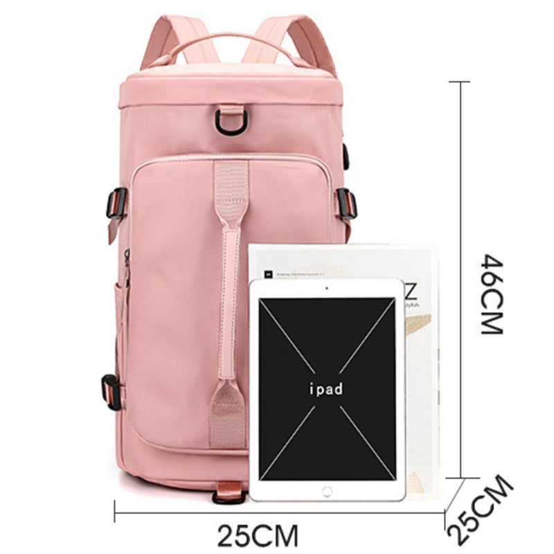 Mochila Bolsa De Viagem Academia Sport Com Bolso Impermeável Espaço Calçados Alça Lateral 30L Capacidade
