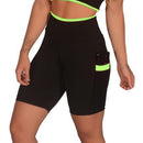 Kit 3 Short Feminino Fitness Academia com Bolso de Tela Porta Celular