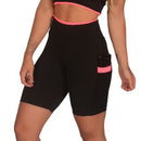 Kit 3 Short Feminino Fitness Academia com Bolso de Tela Porta Celular