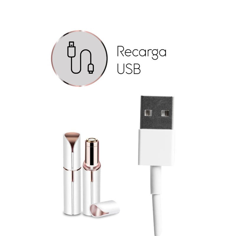 Depilador Elétrico Batom Indolor Portátil Facial Touch  Removedor de Pêlos Indesejados Recarregável