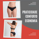 Kit 3 Calcinhas Absorventes Feminina Reutilizável Modelo Cavado Tanga