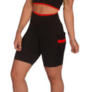 Kit 3 Short Feminino Fitness Academia com Bolso de Tela Porta Celular