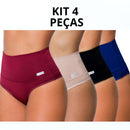 Kit 4 Calcinhas Cinta Modeladora Cós Alto Redutora De Medidas Seca Barriga Compreensão