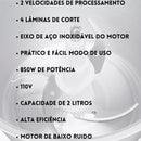 Triturador De Alimentos Carne e Legumes Multiprocessador Elétrico 2 Modos Fácil De Limpar