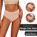 Kit 10 Calcinhas Cos Alto Modeladora Sem Costura Corte Laser