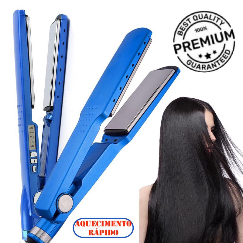 Prancha de Cabelo Alisadora Profissional Aquecimento Rápido Controle de Temperatura Iônica 110V/220V