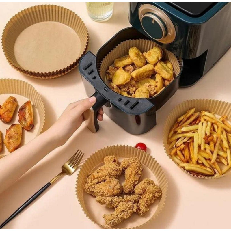 Forma De Airfryer Descartável Redondo Antiaderente Para Cozimento Papel Fritadeira