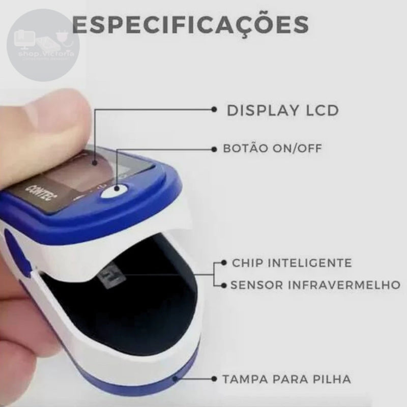 Oximetro de Pulso Digital Medidor de Saturação Oxigênio no Sangue