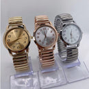 Relógio Feminino de pulso Quartz Pulseira Elástica analógico Redondo Dourado e Rose breto prata Moda Blogueira